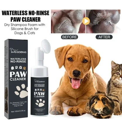 Dog Paw Cleaning Foam with Silicone Brush Easy Rinse-Free Solution - Smarsty