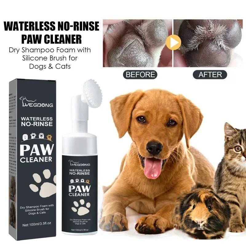 Dog Paw Cleaning Foam with Silicone Brush Easy Rinse-Free Solution - Smarsty