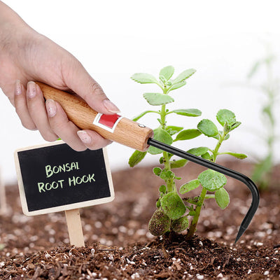 Durable Bonsai Root Hook with Ergonomic Wooden Handle - Smarsty