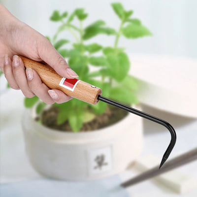 Durable Bonsai Root Hook with Ergonomic Wooden Handle - Smarsty