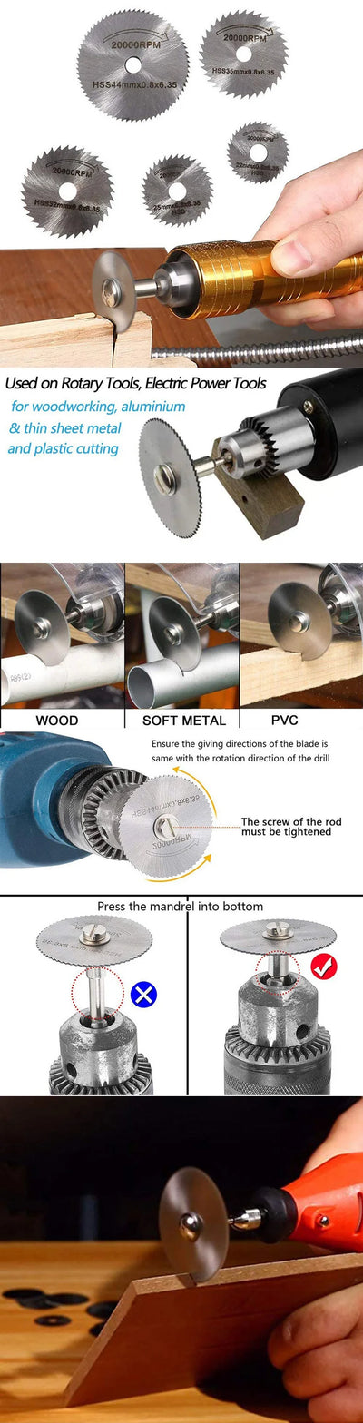 High Speed Steel Circular Saw Blades Set for Dremel - Smarsty