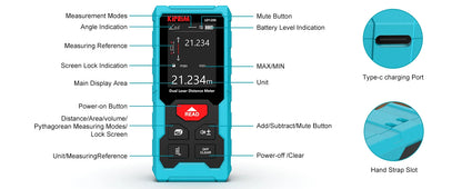 Kiprim Rechargeable Dual Laser Distance Meter 120m - Smarsty