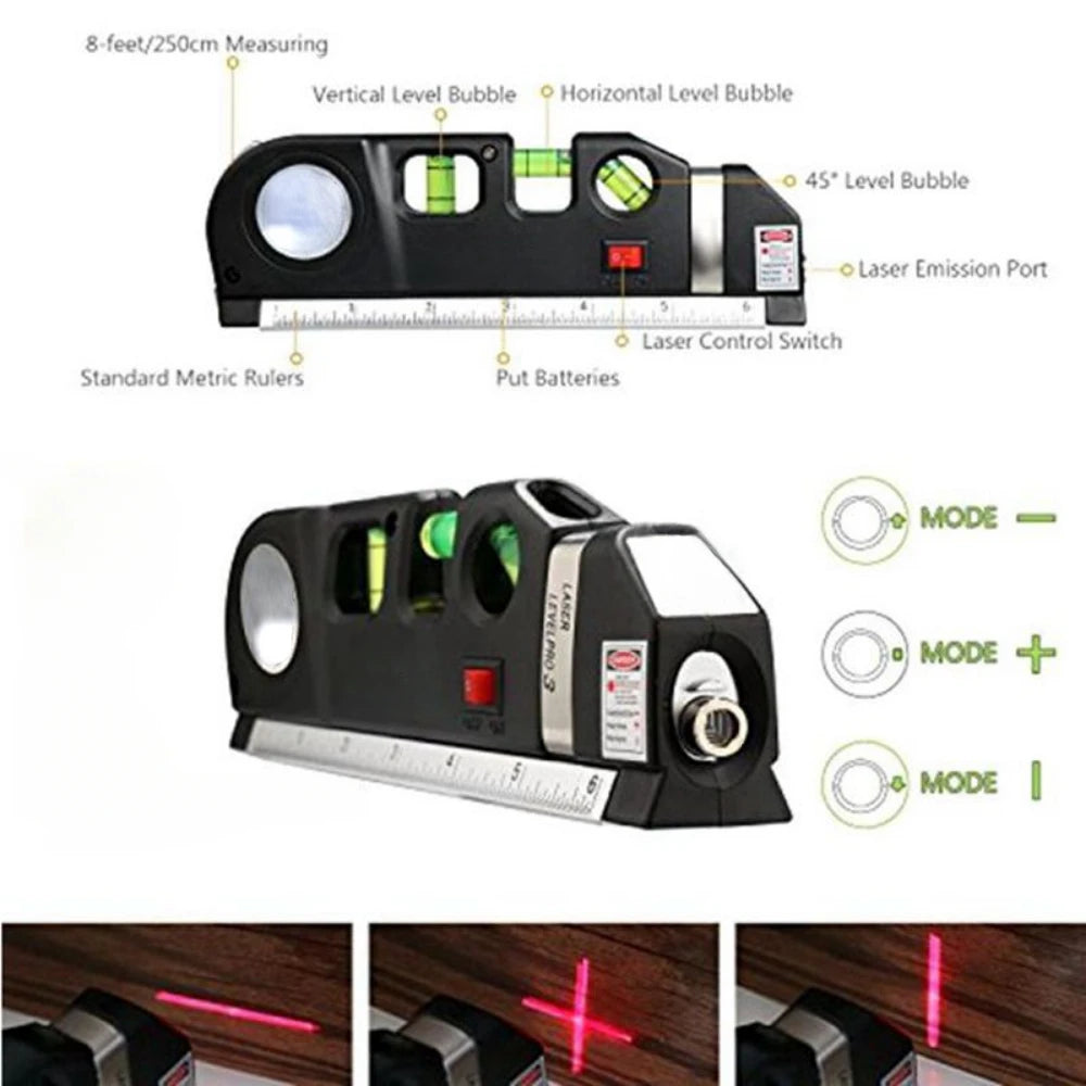 Laser Level Tool for Accurate Horizontal and Vertical Measurements - Smarsty