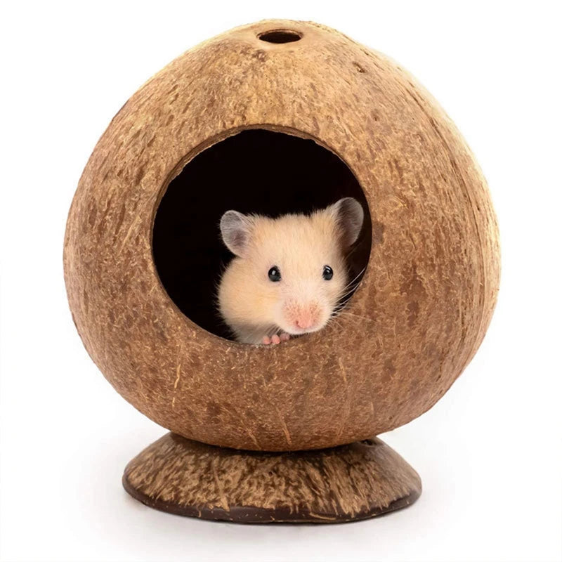 Natural Wooden Hamster Hideout House for Small Pets - Smarsty