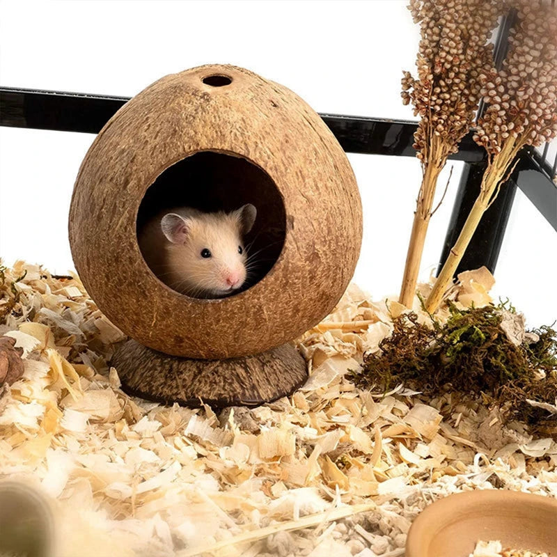 Natural Wooden Hamster Hideout House for Small Pets - Smarsty