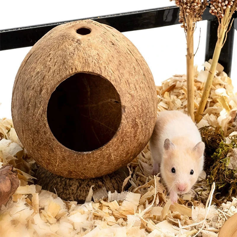 Natural Wooden Hamster Hideout House for Small Pets - Smarsty