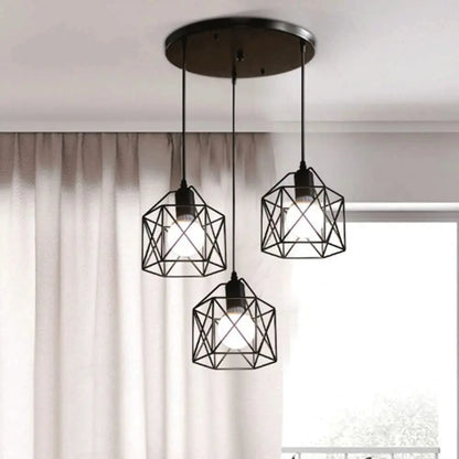 Vintage Black Pendant Lamp with Three Lights for Modern Spaces - Smarsty