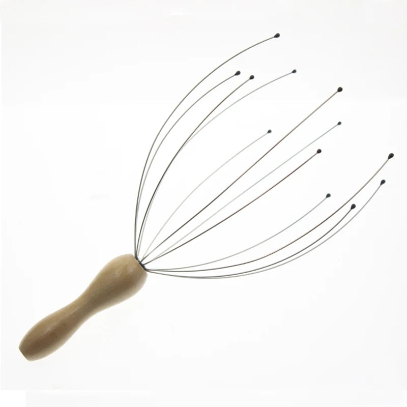 Wood Handle Scalp Massager for Stress Relief - Smarsty