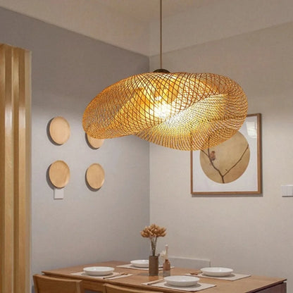 Handmade Bamboo LED Pendant Light Vintage Chandelier - Smarsty