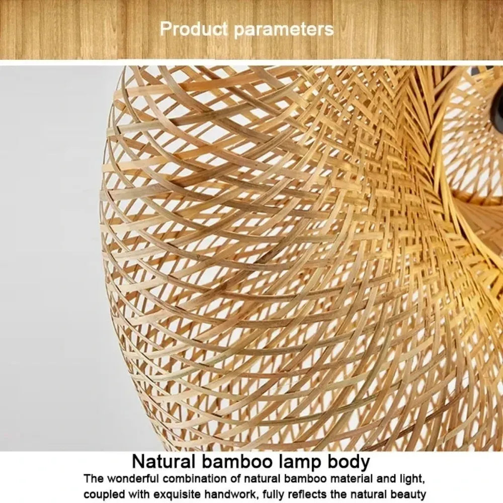 Handmade Bamboo LED Pendant Light Vintage Chandelier - Smarsty