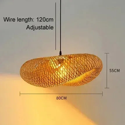 Handmade Bamboo LED Pendant Light Vintage Chandelier - Smarsty
