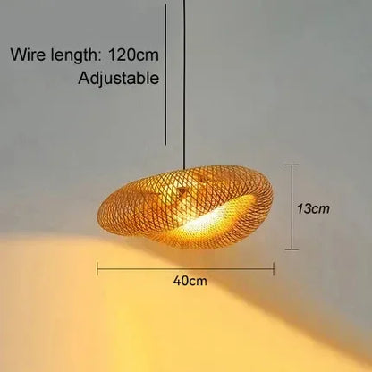 Handmade Bamboo LED Pendant Light Vintage Chandelier - Smarsty