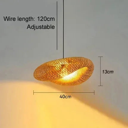 Handmade Bamboo LED Pendant Light Vintage Chandelier - Smarsty