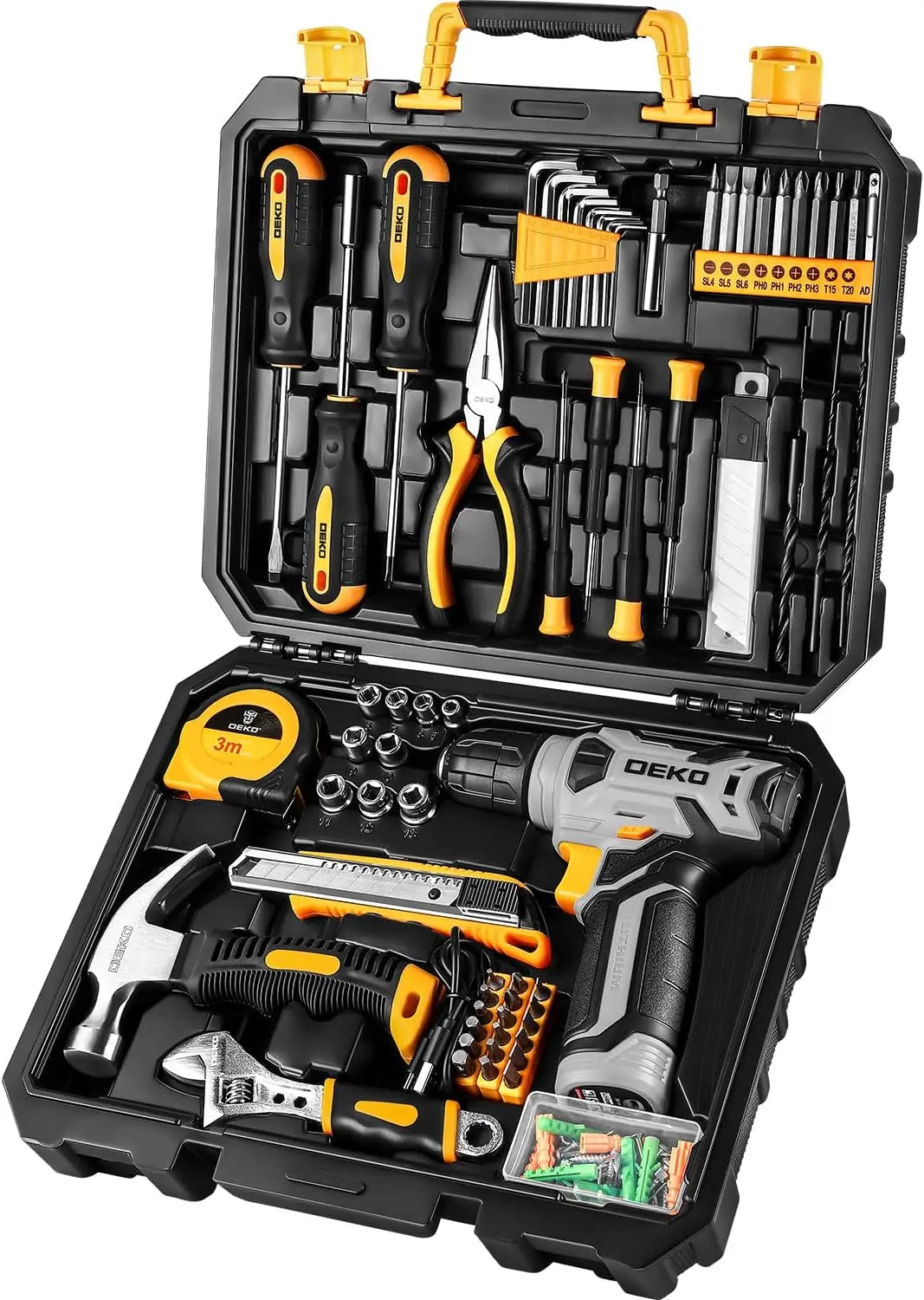 DEKO 126 Piece Power Tool Combo Kit with Lightweight Cordless Drill - Smarsty