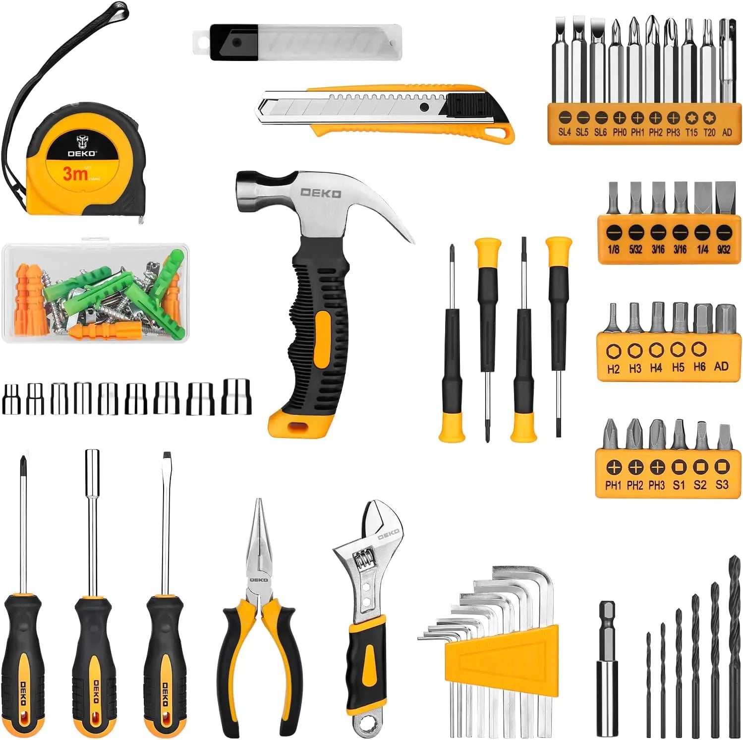 DEKO 126 Piece Power Tool Combo Kit with Lightweight Cordless Drill - Smarsty