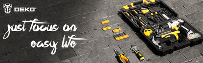 DEKO 126 Piece Power Tool Combo Kit with Lightweight Cordless Drill - Smarsty