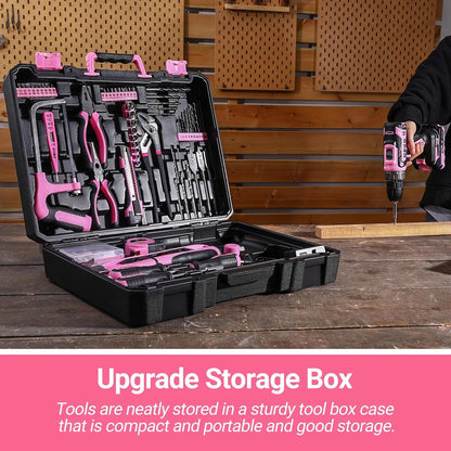 DEKO Pink 20V Cordless Drill Tool Kit Set - Smarsty