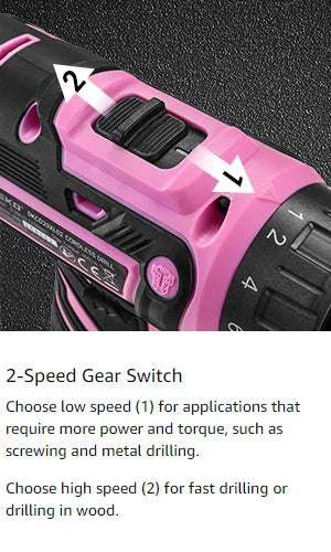 DEKO Pink 20V Cordless Drill Tool Kit Set - Smarsty