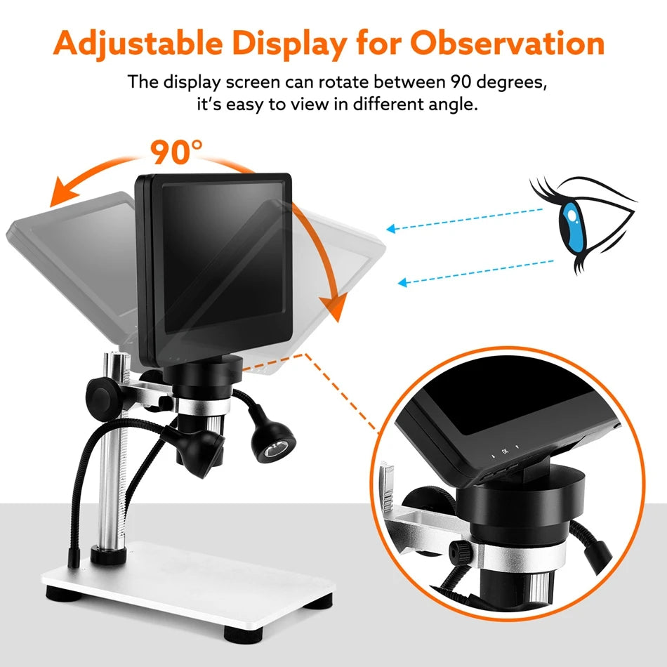 Elikliv 7 Inch 1080P Digital Microscope with LED Lights - Smarsty