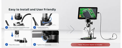 Elikliv 7 Inch 1080P Digital Microscope with LED Lights - Smarsty
