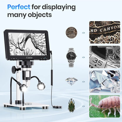Elikliv 7 Inch 1080P Digital Microscope with LED Lights - Smarsty