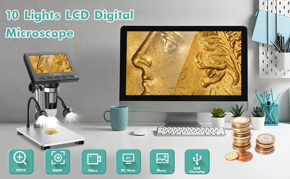 Elikliv 7 Inch 1080P Digital Microscope with LED Lights - Smarsty