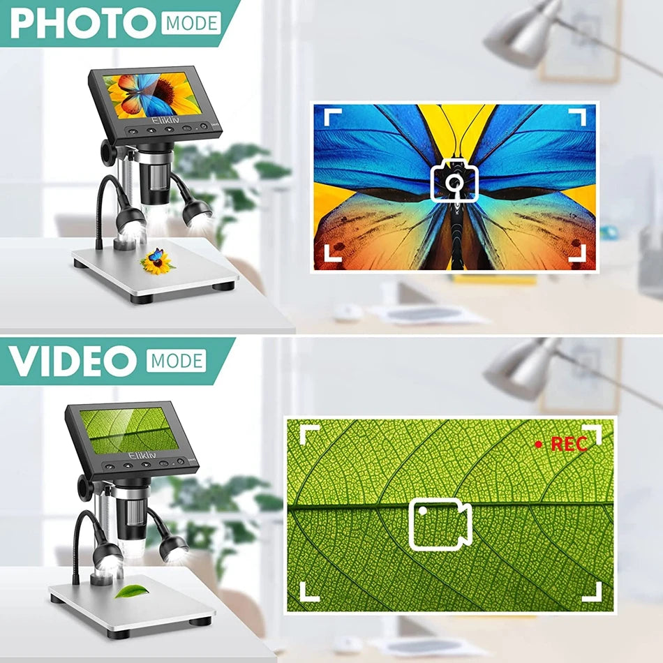 Elikliv 7 Inch 1080P Digital Microscope with LED Lights - Smarsty