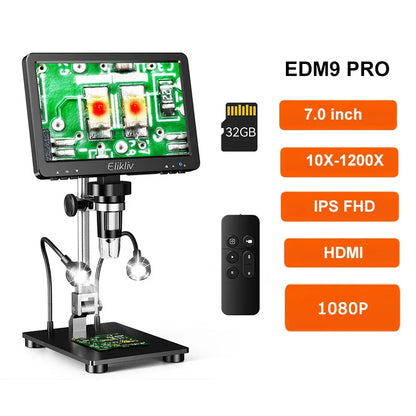 Elikliv 7 Inch 1080P Digital Microscope with LED Lights - Smarsty