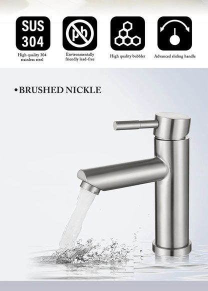 Black Square Bathroom Faucet Hot and Cold Mixer - Smarsty