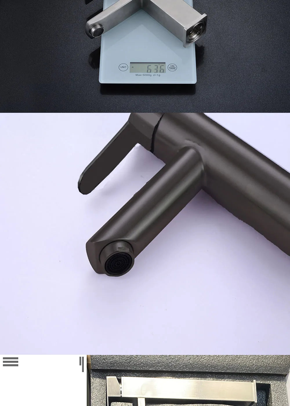 Black Square Bathroom Faucet Hot and Cold Mixer - Smarsty