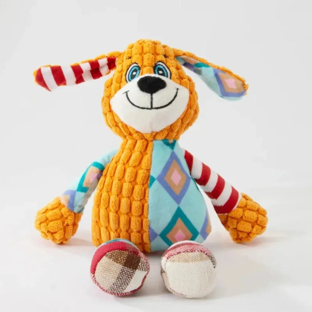 Interactive Plush Dog Toy for Teeth Cleaning and Squeaking - Smarsty