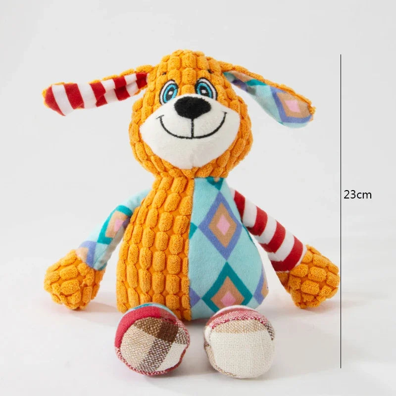 Interactive Plush Dog Toy for Teeth Cleaning and Squeaking - Smarsty