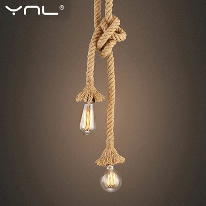 Vintage Hemp Rope Pendant Light for Industrial Decor - Smarsty
