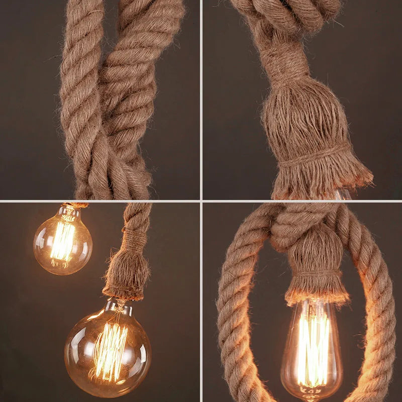 Vintage Hemp Rope Pendant Light for Industrial Decor - Smarsty