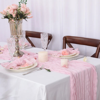 Rustic Cheese Cloth Table Runner for Weddings and Events - Smarsty