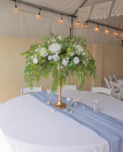 Rustic Cheese Cloth Table Runner for Weddings and Events - Smarsty