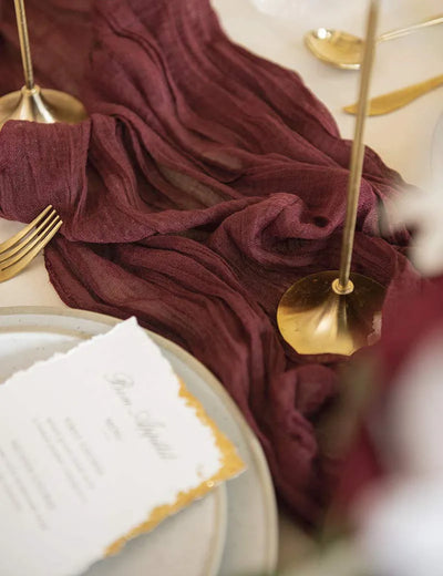 Rustic Cheese Cloth Table Runner for Weddings and Events - Smarsty