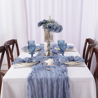 Rustic Cheese Cloth Table Runner for Weddings and Events - Smarsty