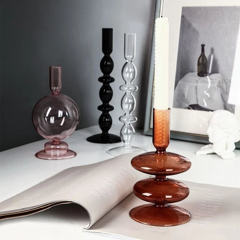 Nordic Glass Candle Holder and Vase for Elegant Home Decor - Smarsty