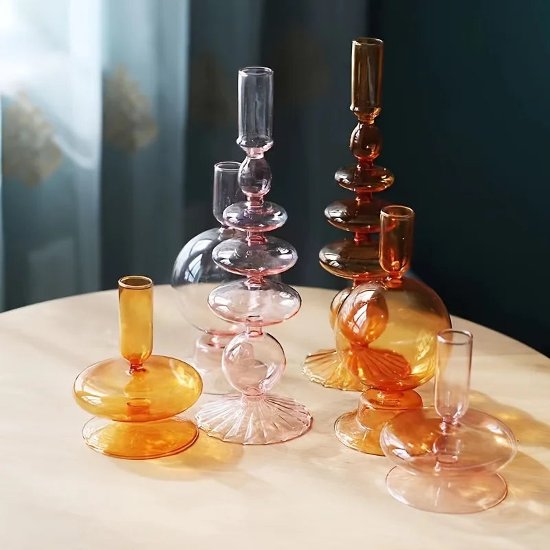 Nordic Glass Candle Holder and Vase for Elegant Home Decor - Smarsty