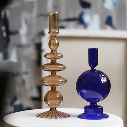 Nordic Glass Candle Holder and Vase for Elegant Home Decor - Smarsty