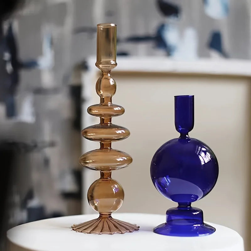 Nordic Glass Candle Holder and Vase for Elegant Home Decor - Smarsty