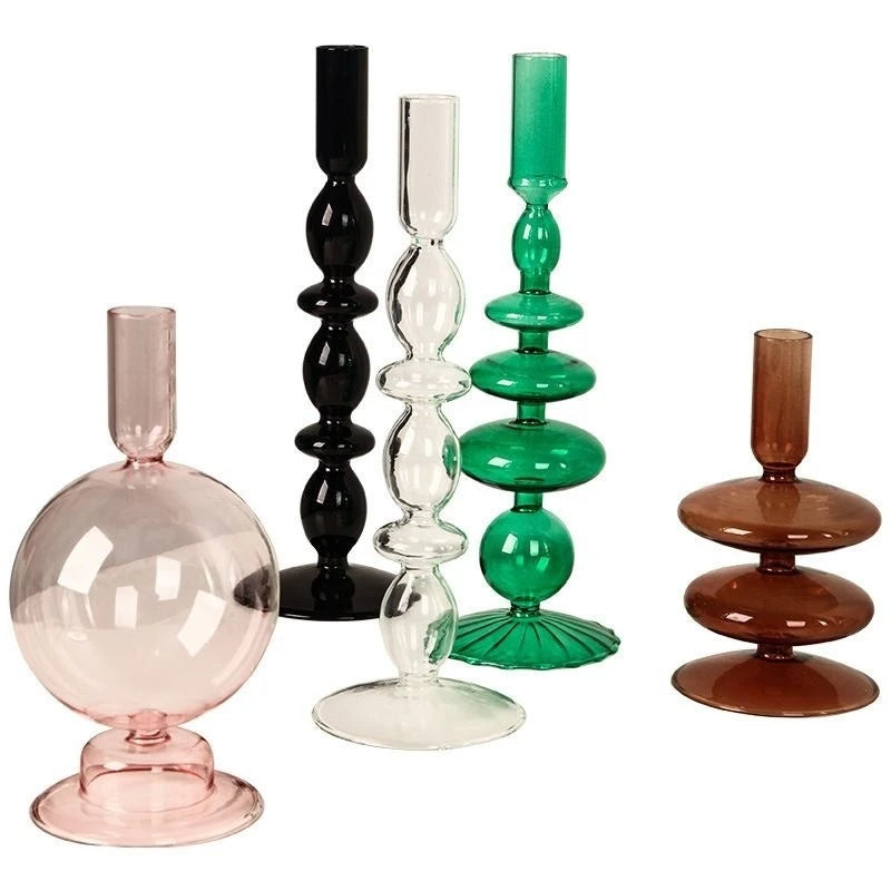 Nordic Glass Candle Holder and Vase for Elegant Home Decor - Smarsty