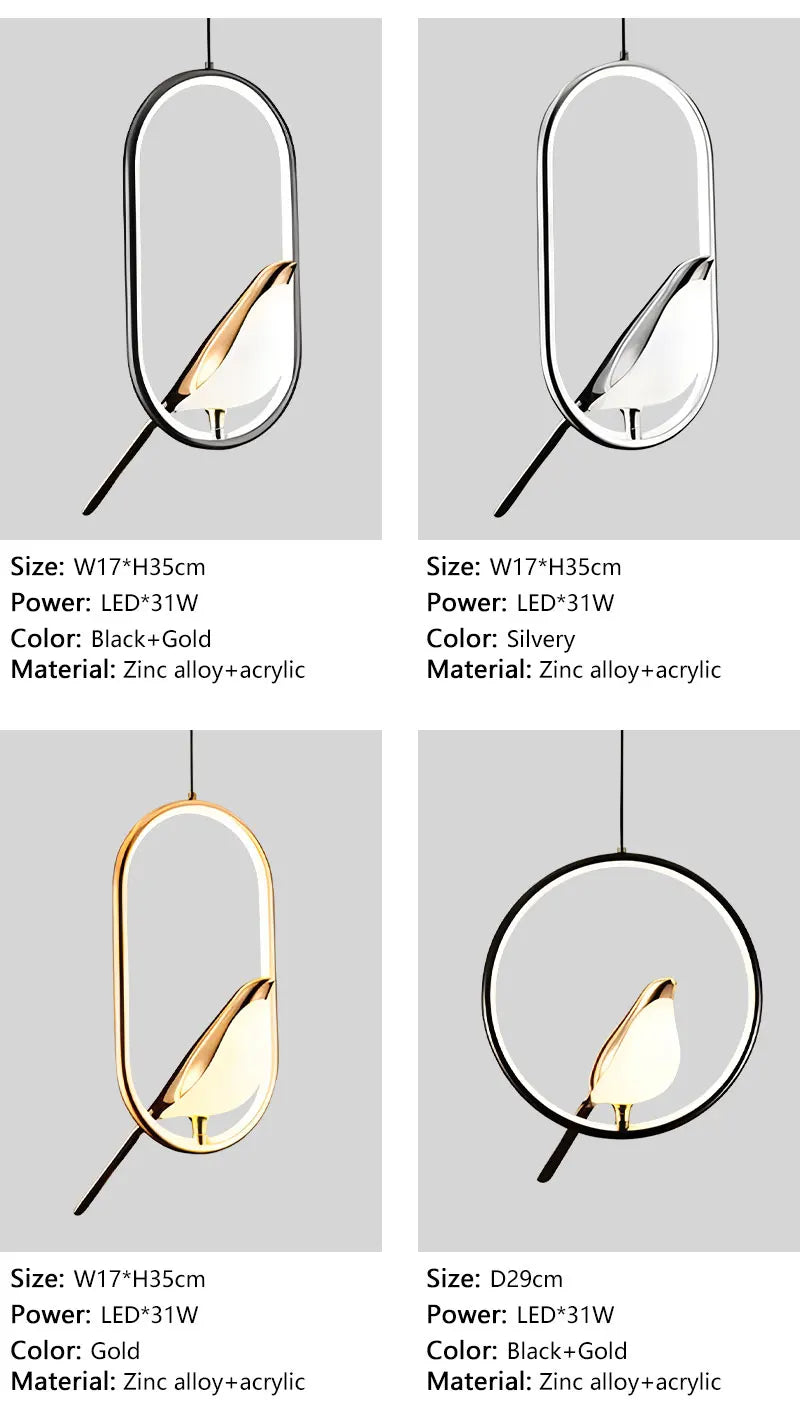 Magpie LED Pendant Lamp for Stylish Bedroom Lighting - Smarsty