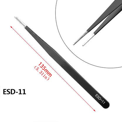Precision Anti-Static Stainless Steel Tweezers Set - Smarsty