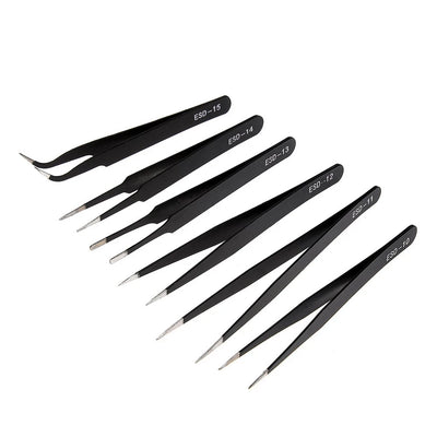 Precision Anti-Static Stainless Steel Tweezers Set - Smarsty