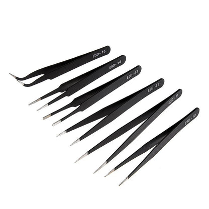 Precision Anti-Static Stainless Steel Tweezers Set - Smarsty