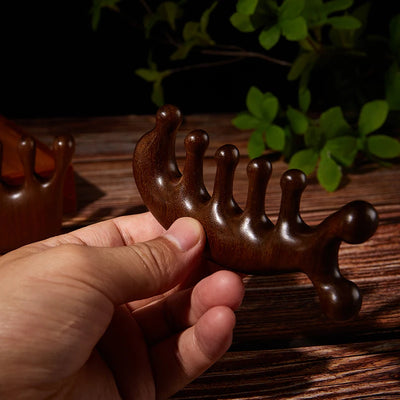 Natural Sandalwood Gua Sha Massage Comb for Stress Relief - Smarsty