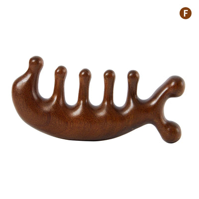 Natural Sandalwood Gua Sha Massage Comb for Stress Relief - Smarsty