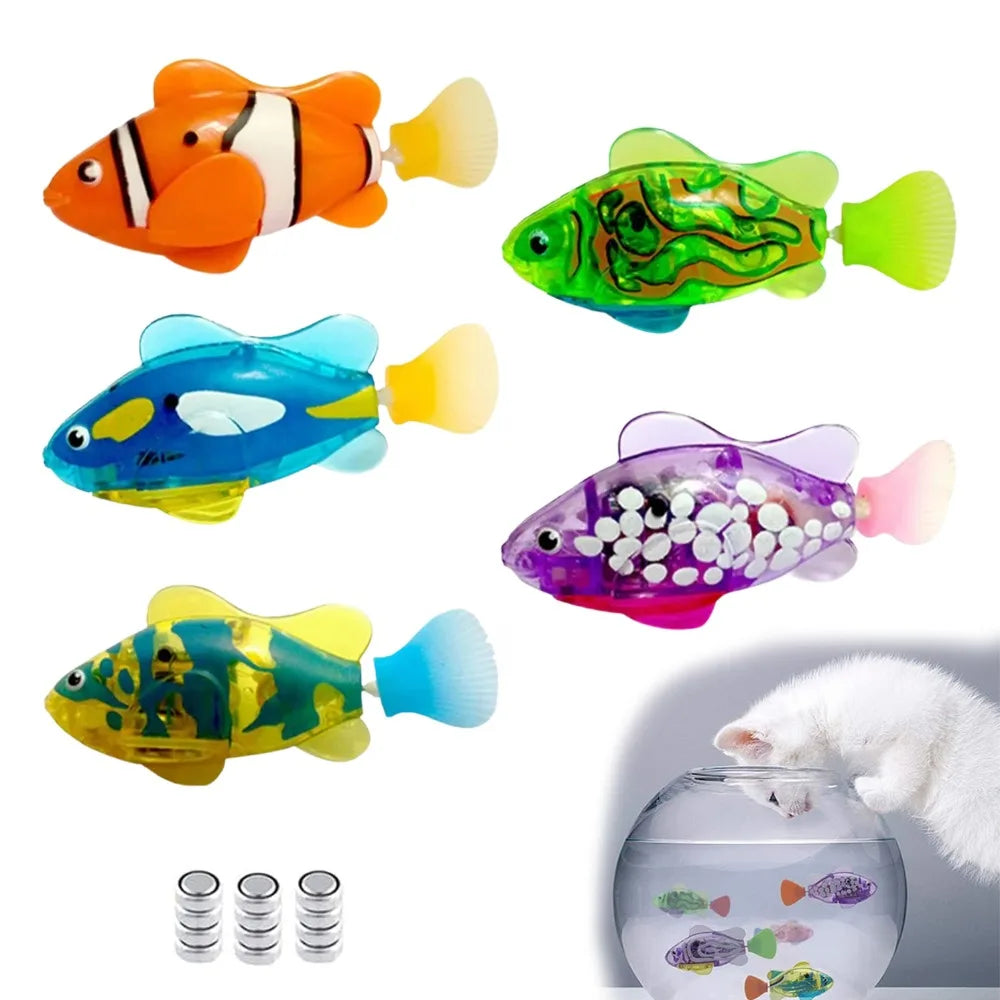 Interactive LED Cat Toy Swimming Robot Fish - Smarsty